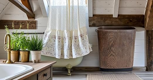 Hymmah Bathroom Trash Can 1.8 Gallon(7 Liter) Small Kitchen Garbage Can,Decor Wastebasket for Bedroom Office,Resin Hand-Carved Wooden Color