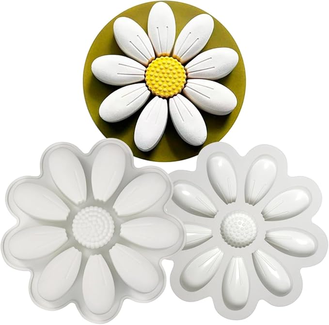 mostsom DIY Sunflower Chocolate Molds Silicone Candy Molds Non Stick Cookies Baking Trays for Party Decorations Food Grade (Sunflower M_9x9x1.48inch)