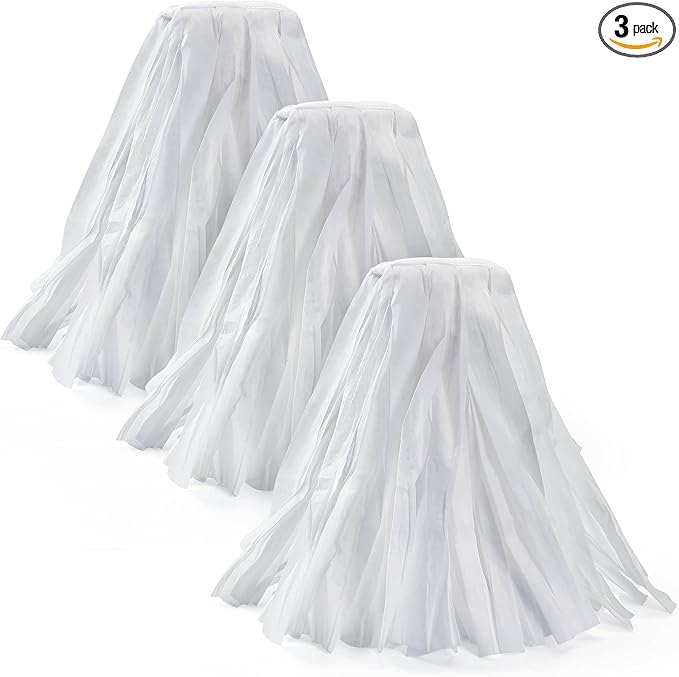 Matthew Cleaning Looped-Open Disposable Industrial Wet Mop Head 1.25'' Universal Headband Non-Woven Commercial Replacement for Indoor & Outdoor Use, Floor Cleaning String Mop Refill 3 Pack