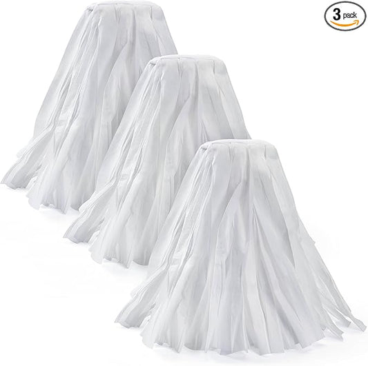 Matthew Cleaning Looped-Open Disposable Industrial Wet Mop Head 1.25'' Universal Headband Non-Woven Commercial Replacement for Indoor & Outdoor Use, Floor Cleaning String Mop Refill 3 Pack