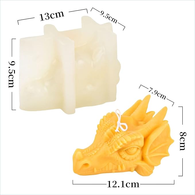 3D Dragon Silicone Mold for Resin Candle Making & Soap Making - Easter Dragon & Dinosaur Molds