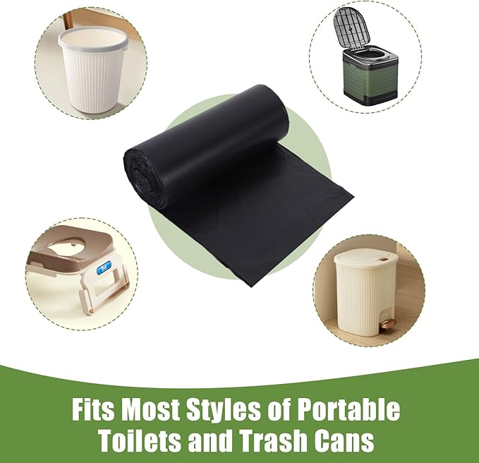 8 Gallon Portable Trash Bags, 90 Count Portable Toilet Bags, Outdoor Toilets Wag Bag Camping Compost Toilet Seat Bags Human Waste Kit for Adults Outdoor Travel Boating Camping Car Essentials