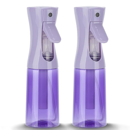 Spray Bottle for Hair (6.8OZ /200ML) Continuous Ultra Fine Mist Sprayer for Hair, Salons, Barber, Plants, Skin Care, Cleaning 2 Pack Purple