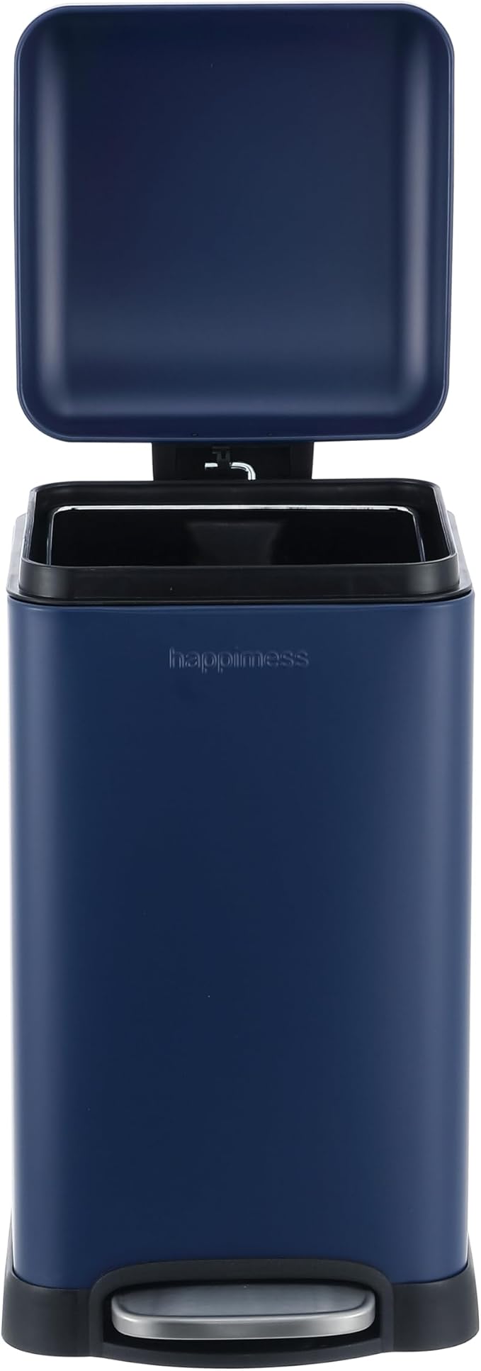 happimess HPM1012F Betty Retro Mini 3.2-Gallon Step-Open Trash Can, Fingerprint Resistant, Modern, Minimalistic for Home, Kitchen, Laundry Room, Office, Bedroom, Bathroom, Denim Blue
