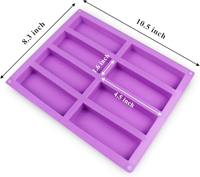 Silicone Chocolate Molds, METLUCK 3 PCS 8 Cavity Silicone Rectangle Molds Protein Bars Mold Energy Bars Candy Chocolate Molds for Muffin Cornbread Cheesecake Pudding Chocolate Dessert