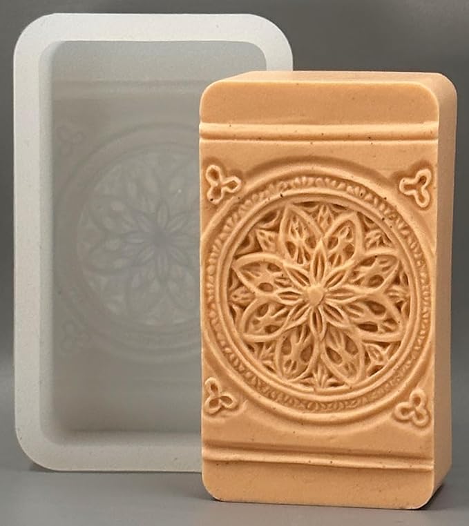 Rosette Silicone Mold SOAP Plaster Wax Resin Clay Floral Mandala