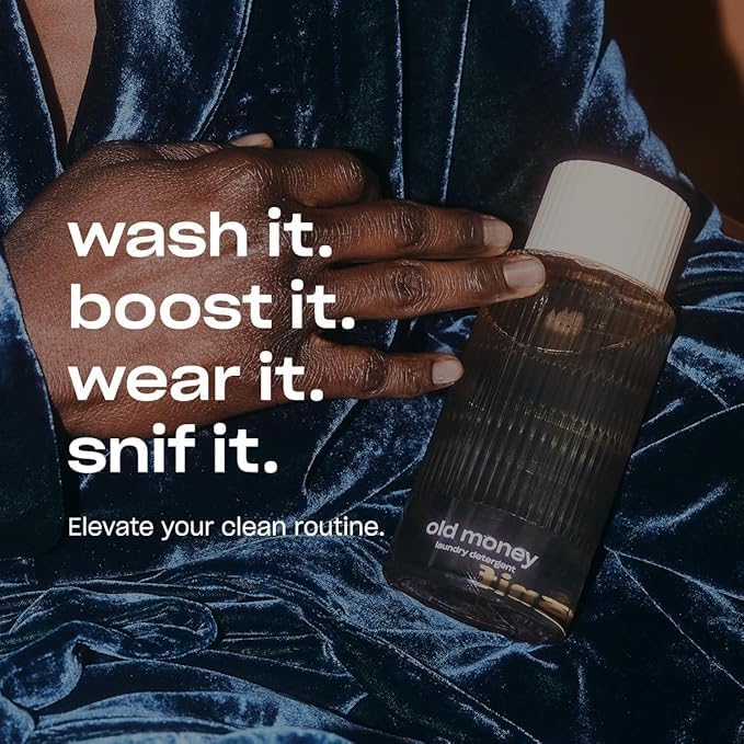 Snif Old Money Laundry Detergent & Scent Booster Starter Pack – Luxury Amber & Sandalwood Scent, Premium Non-Toxic Laundry Duo, HE Safe, Non-Irritating (16oz + 8.5oz)