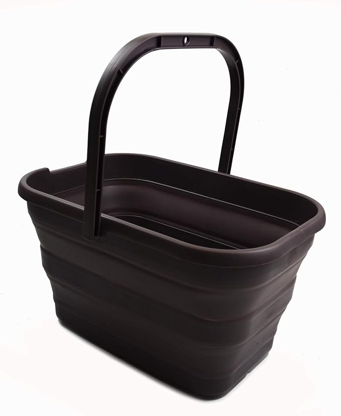 SAMMART 12L (3.17 Gallon) Collapsible Rectangular Handy Bucket (1, Brown)