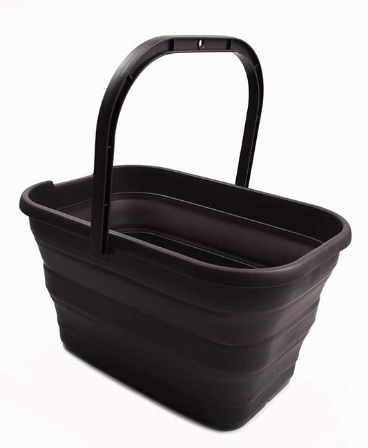 SAMMART 12L (3.17 Gallon) Collapsible Rectangular Handy Bucket (1, Brown)