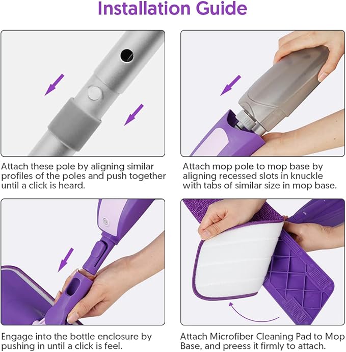 Spray Mop for Floor Cleaning - SEVENMAX Microfiber Floor Mop with 550ML Refillable Bottle 3 Washable Pads Kitchen Dry Wet Flat Dust Mop for Cleaning Hardwood Laminate Wood Ceramic Marble Tile Floors