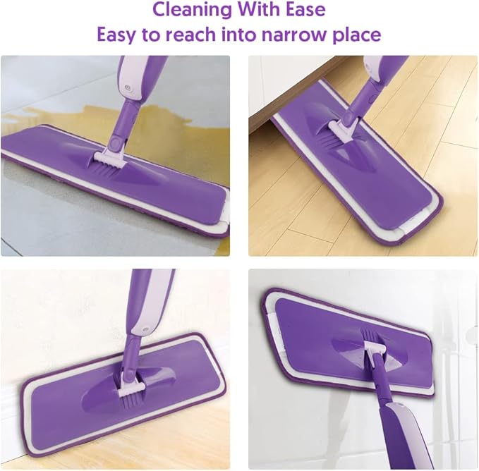 Spray Mops for Hardwood Floor Cleaning - MEXERRIS Microfiber Wood Floor Mop with 3 Reusable Washable Pads Refills Fit for Swiffer PowerMop,Spray Wet Jet Mops for Wood Laminate Ceramic Tiles