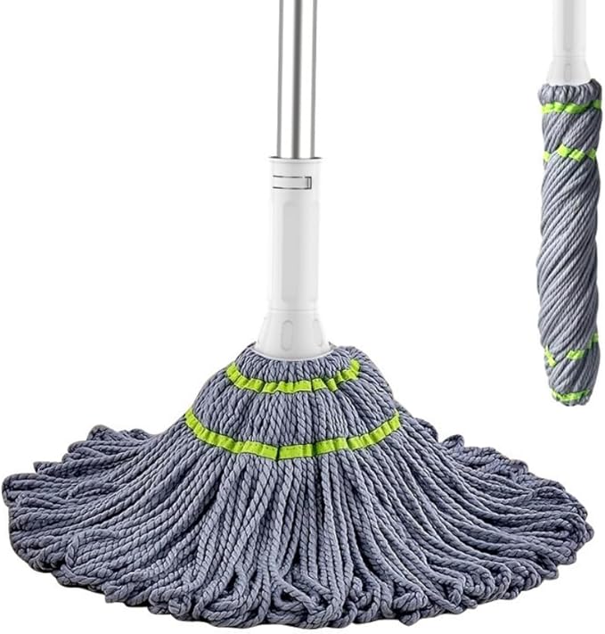 Microfiber Mops for Floor Cleaning, Long Handle Self Wringing Mop, Twist Mop for Tile, Hardwood Floor, Tile, Kitchen, Home, Office
