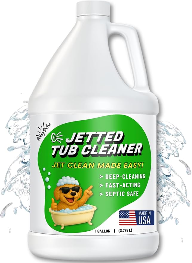 Jetted Tub Cleaner For Bathtub Jets - Fast Acting, For The Jets And The Tubes, Best Spa Cleaner Chemical For Whirlpool & Jacuzzi Tubs, Pro Grade Heavy Duty, Made In USA, 1 Gallon