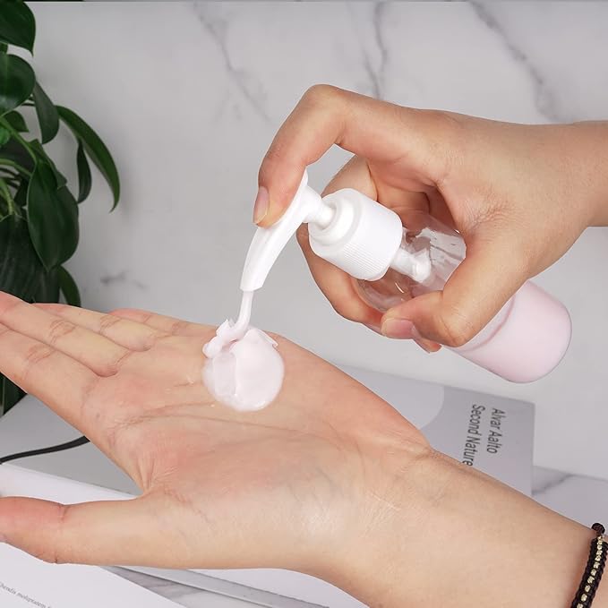 Travel Bottles Fine Mist Spray Bottle Pump Bottles Dispenser 3.4oz/100ml 6 Pack Clear Plastic Tsa Approved Reusable Container for Shampoo Lotion,Cleaning Solutions,Plants,Pet,Essential Oils, Hair,Cook