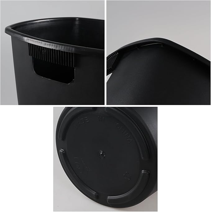 Fiaze 19.92 Inch Tall Flower Bucket Sets with Cutout Handles, 4 Pack Large Plastic Floral Bucket Vase for Home Wedding Decorations, Black