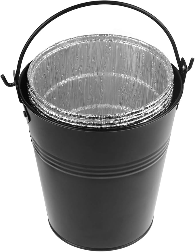 15-Pack Liners & Replacement Traeger HDW152 Drip Grease Bucket for Traeger 20/22/34, Pit Boss, etc Pellets Smoke (Black 15)