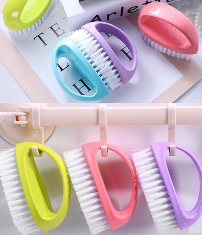 4 Pcs Scrubbing Brushes for Cleaning, Laundry Brush Shoe Brush Household Cleaning Brush Kitchen Bathroom Sink Floor Bathtub Multi-Purpose Cleaning Brush (Red, Purple, Green, Blue)