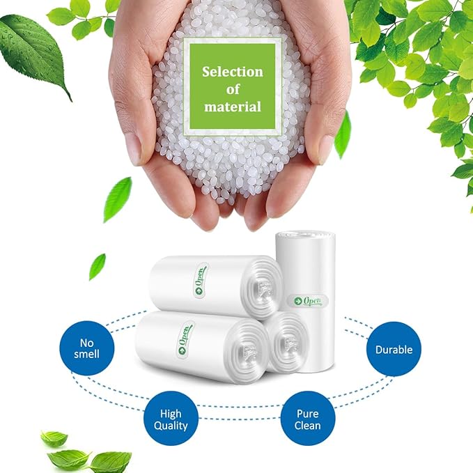 5 Gallon 220 Counts Strong Trash Bags Garbage Bags by Teivio, Bin Liners, for bathroom home office kitchen, 5.5 Gal, Clear