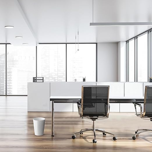 Bathroom Trash Can, 3 Pack 1.8 Gallons Small Trash Can with Trash Bags, Bathroom Garbage Can, Plastic Trash Bin, Round Waste Basket for Bedroom, Office, Room (White Pink Grey)