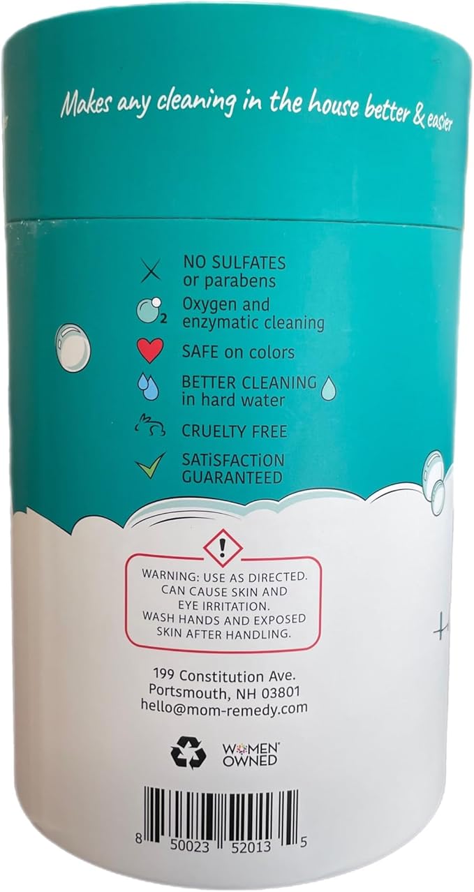 Laundry Booster and Stain Remover Scrub, MomRemedy Oxygen Whitener, Whiten Whites and Brighten Colors, Remove Stains, Household Cleaning Scrub, Chlorine Bleach Free