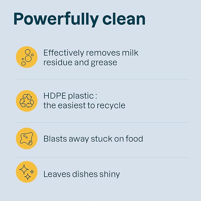 ATTITUDE Baby Dish Soap for Sensitive Skin with Oatmeal, Plant and Mineral-Based Ingredients, Vegan Household Products, Unscented, 23.6 Fl Oz