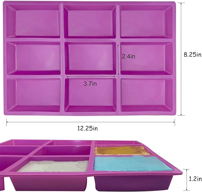 Rectangle Silicone Soap Mold 4oz Large Soap Molds for Soap Making,Rectangle Silicone Mold for Soap
