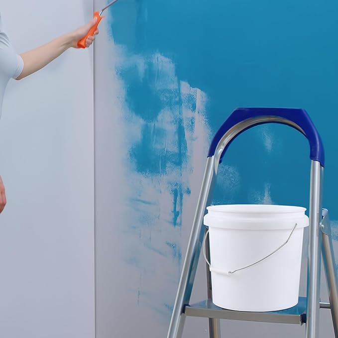 4 Gallon Food Grade Storage Bucket with Lid, 4 Packs Round Pail Buckets with Handle and Seal Lid