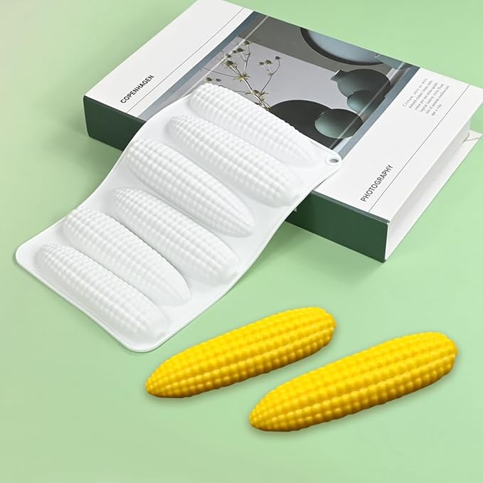 mostsom Corn Mousse Silicone Mold Non-Stick Baking Molds for Chocolate, Cake, Ice Cream, Truffle, Brownie, Soap Heat-Resistant Food-Grade Mould (B_ Corn)