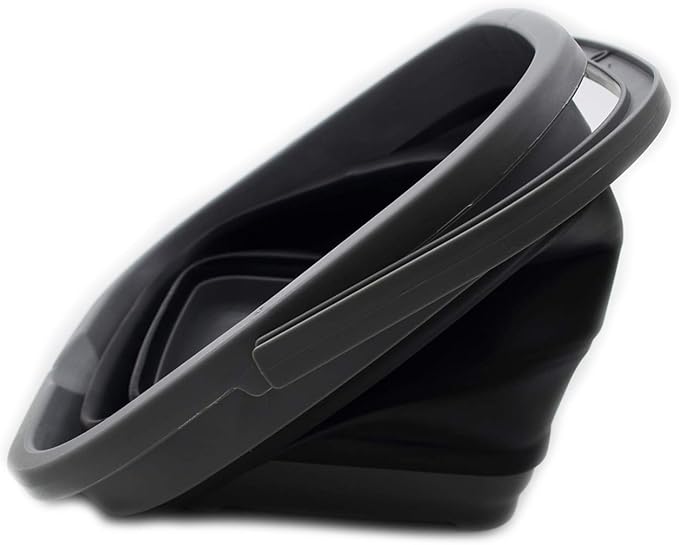 SAMMART 11L (2.9 Gallon) Collapsible Rectangular Handy Bucket (1, Grey/Black)