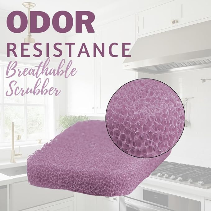 Peachy Clean Silicone Dish Sponge Scrubbers, Fresh & Clean Scent, Non-Scratch, Odor-Resistant, Durable Dish Sponges for Kitchen