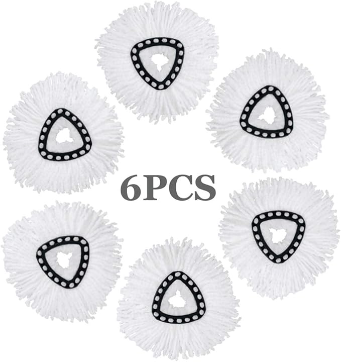 6 Pack Spin Mop Replacement Heads Microfiber Spin Mop Refills Easy Cleaning Mop Head