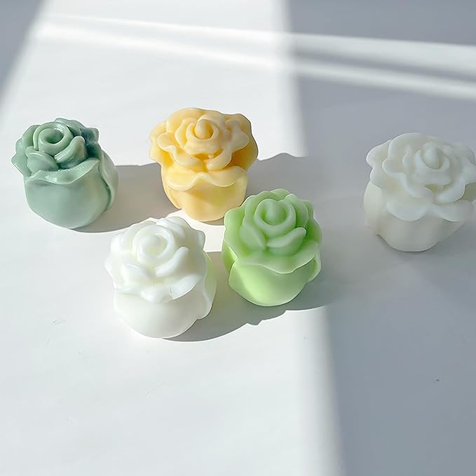 2 Pack Tulip Molds Flower Bud Mold Peony - Resin Casting Silicone Molds for Home Decor & Candle Making Wave Spiral Mold