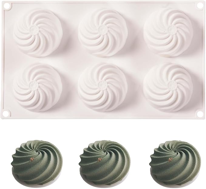 Flowers Dessert Mousse Cake Molds Silicone, Cheese Cakes Truffles Brownie Pops Silicone Molds 6-Cavity Dessert Molds Great for Baker Pastry Chef