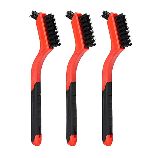 3pcs Nylon Brushes for Cleaning, Small Cleaning Brushes for Tight Spaces, Car Detailing Brush Set for Cleaning Dust in Holes