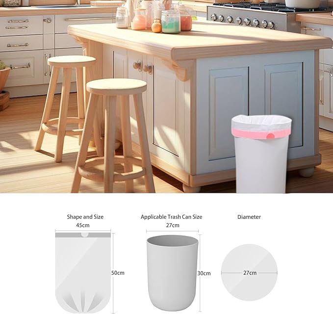 4 Gallon Trash Bag Drawstring, Small Garbage Bags, 1.2Mil Thickness, 45 * 50cm, 5.5g/pcs, Pack of 60 Pcs, Unscented, Black