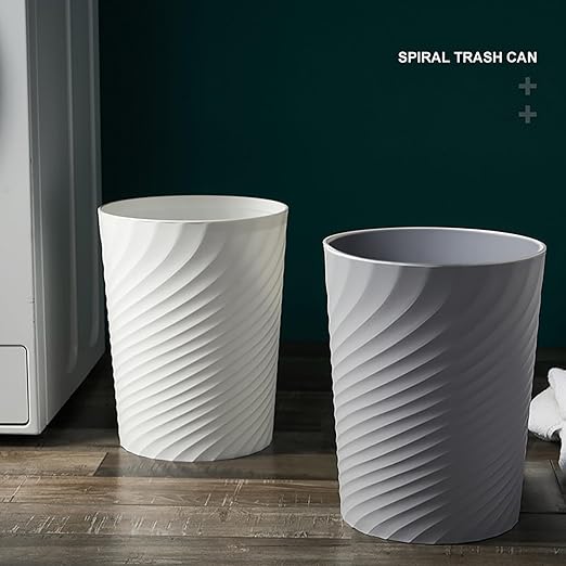 2 Pcak Small Bathroom Trash Can 1.8 Gallon Waste Basket Garbage Can for Bedroom Office Kitchen, Black