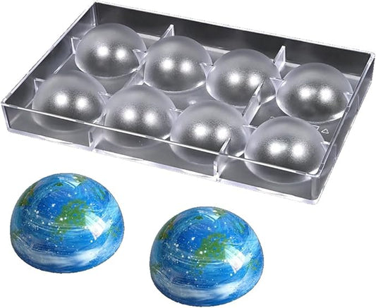 TUKE Semi-Sphere Chocolate Mold Polycarbonate Hemisphere Mold for Chocolate Making, Candy, Baking, Ice Cube, Soap 2.36inch Diameter (D_Semi-Circle)