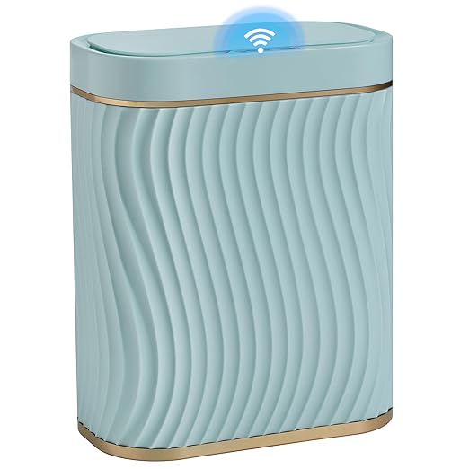 Bathroom Trash can with Automatic Touchless Lid, 2.6 Gallon Motion Sensor Small Garbage Can, Slim Waterproof Smart Trash Bin for Bedroom, Office, Living Room