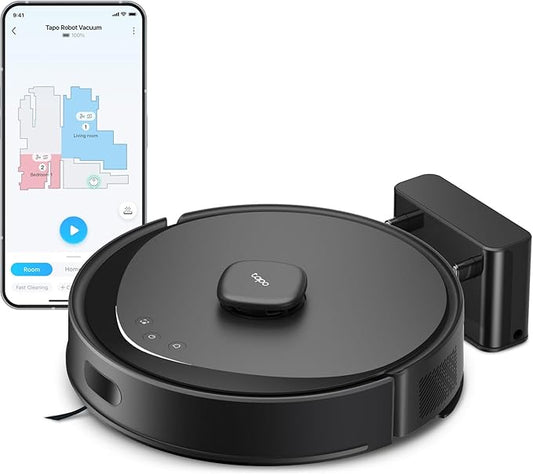 Tapo LiDAR Smart Navigation Robot Vacuum and Mop, 5300Pa Max, 97%+ Dust Pickup Rate, Customizable Cleaning, Self-Charging, Works w/Alexa & Google Home, RV30 Max