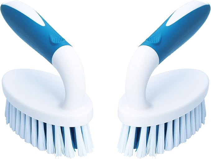 PHYEX Scrub Brush, 2 Pack Household Cleaning Brushes with Stiff Bristles, Scrubbing Brush for Carpet, Shower, Bathtub, Kitchen, Pool Tile, Bathroom Scrubber