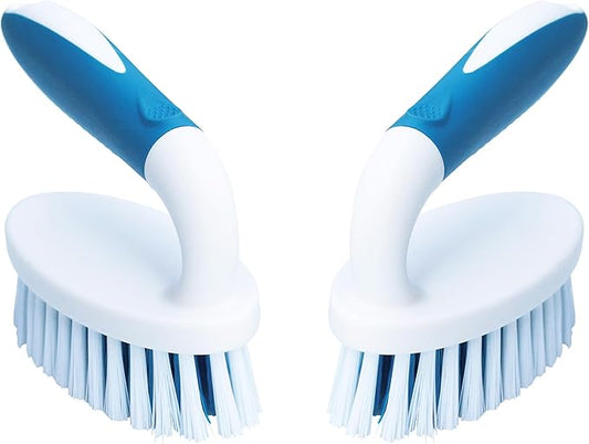 PHYEX Scrub Brush, 2 Pack Household Cleaning Brushes with Stiff Bristles, Scrubbing Brush for Carpet, Shower, Bathtub, Kitchen, Pool Tile, Bathroom Scrubber