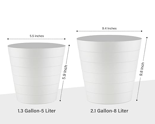 Small Trash Can (1.3 Gallons), Dorm Trash Can, Heavy Duty Dust Bin, Mini Garbage Can for Bedroom (Pack Of 3), Plastic Wastebasket, Bathroom Wastebasket (White) Round paper Trashcan, Office trashcan