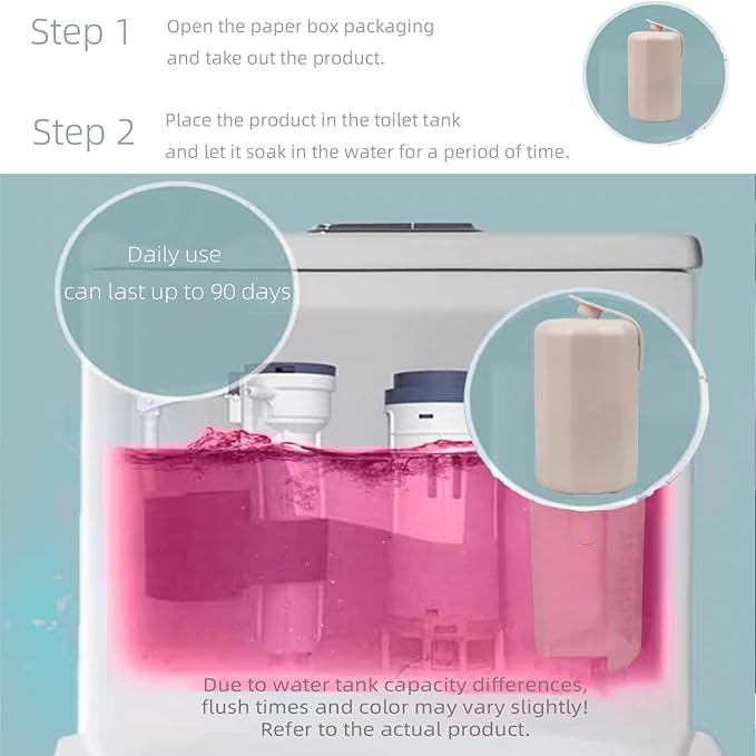 Toilet Bowl Cleaner,Toilet Tank Cleaner,Automatic toilet inside bowl Cleaner,Pink Stuff Tablet In Bottle Cleanser (2PCS Pink)