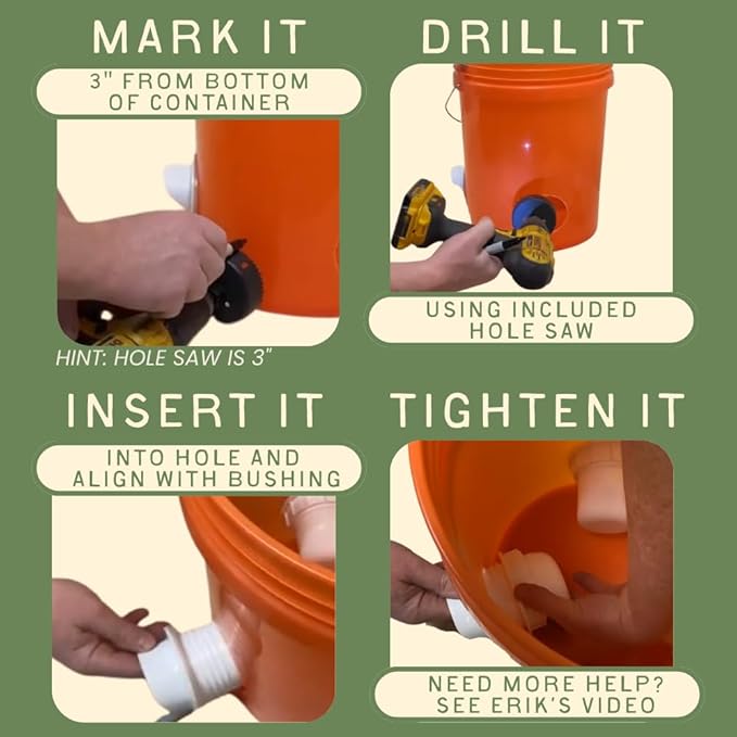 The Original Poultry Pro DIY Chicken Feeder | 3 Ports Poultry Feeders for Chicken Coop | Use for Buckets & Bins | Rain Proof, Weather Resistant - Original Feeder 3-Pack with Hole Saw