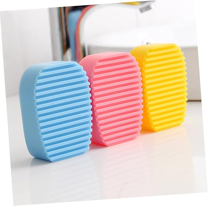Candy Color Handheld Silicone Laundry Brush Thick Scrubbing Washboard for Clothes Washing Portable Cleaning Tool for Home and Travel