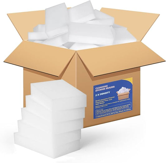 Magic Cleaning Eraser Sponges, 50 Pack Melamine Foam Pads, Multi-Purpose Household Kitchen Bathroom Wall Floor Cleaner (50 PCS)