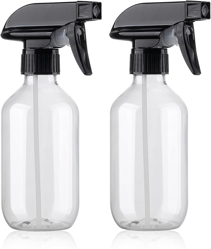 Teyssor Spray Bottles Water Spray Bottle 2 Packs- BPA Free -10 oz/300 ml Plastic Refillable Containers Fine Mist Small Spray Bottle with Adjustable Nozzle for Hair, Cooking, Cleaning