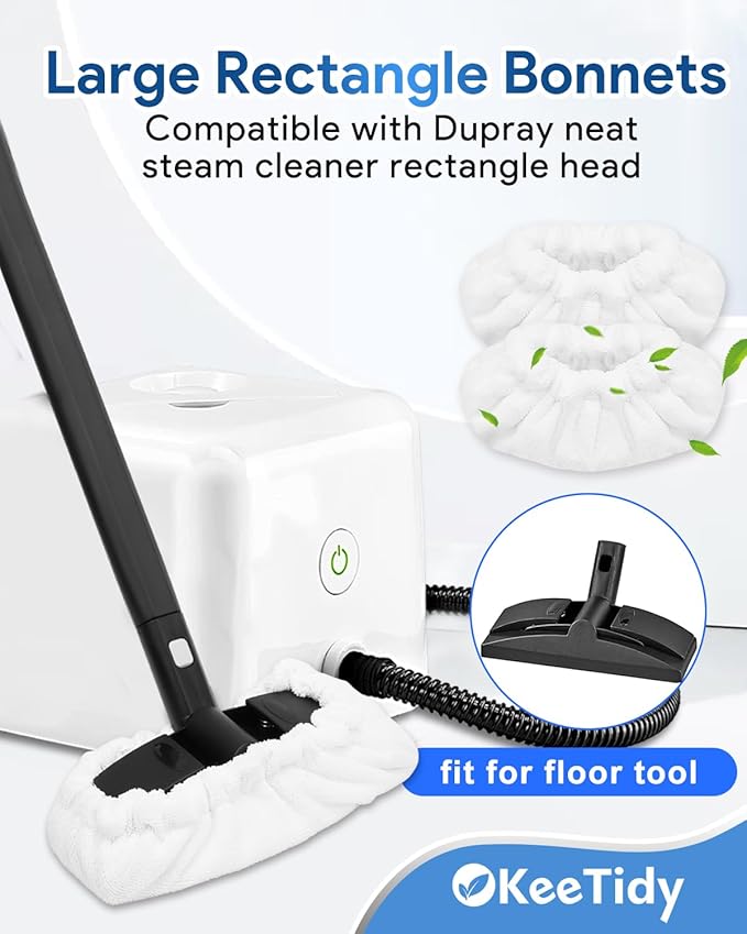6 Pack Steam Mop Pads Compatible with Dupray Neat Steam Cleaner Accessories, Reusable Microfiber Pads Washable Steam Cleaner Accessories Large Bonnets Rectangle for Multi-Surface