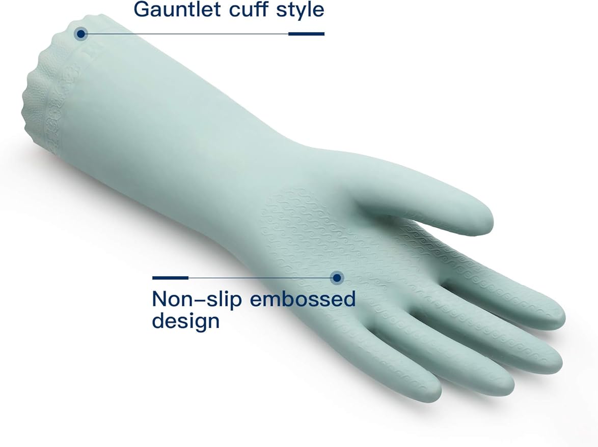 LANON Skin-Friendly Cleaning Gloves, Dishwashing Kitchen Gloves, Reusable, Non-Slip, Small