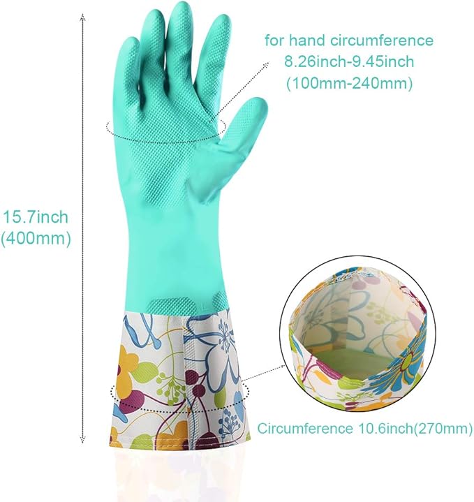 Dishwashing Rubber Gloves 3 Pairs, Aixingyun Non-Slip Household Laundry Kitchen Cleaning Gloves, Reusable PU Waterproof Latex Gloves Gift for Mom (Large, 3 Pairs)